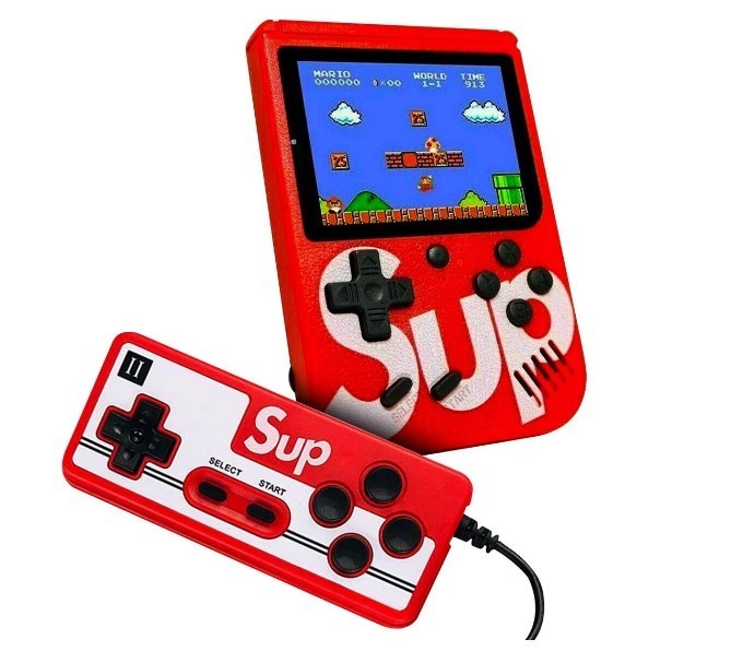 

Портативная приставка SUP Game box 400 игр Dendy с джойстиком Красная