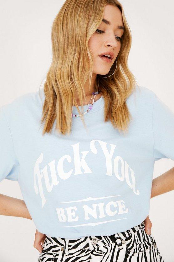 

Футболка Nasty Gal с надписью  голубая (AGG75338-173-36, Футболка Nasty Gal с надписью XL голубая (AGG75338-173-36)