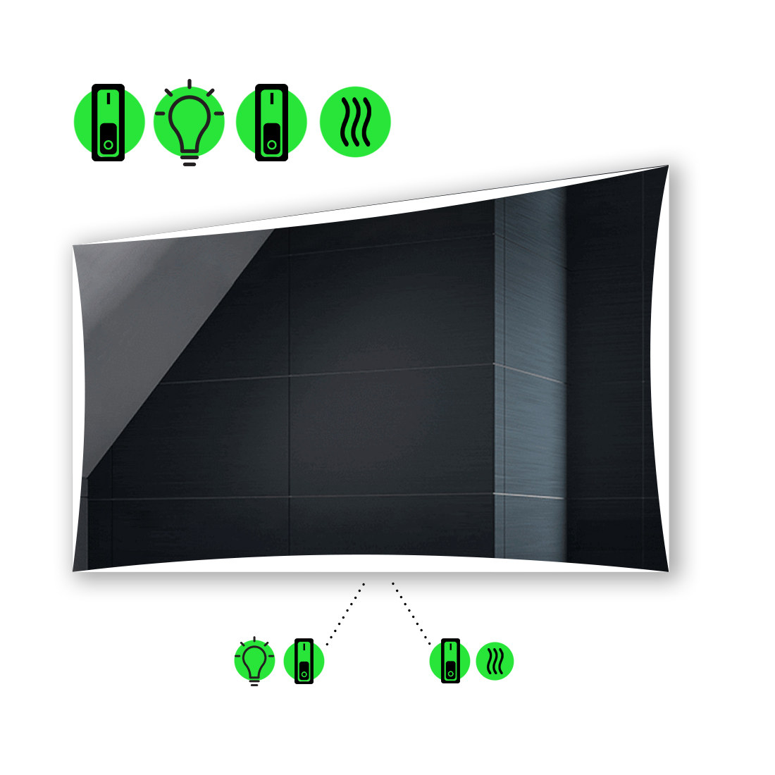 

Зеркало Amado с Led-подсветкой, с двумя механическими выключателеми 100x80 см