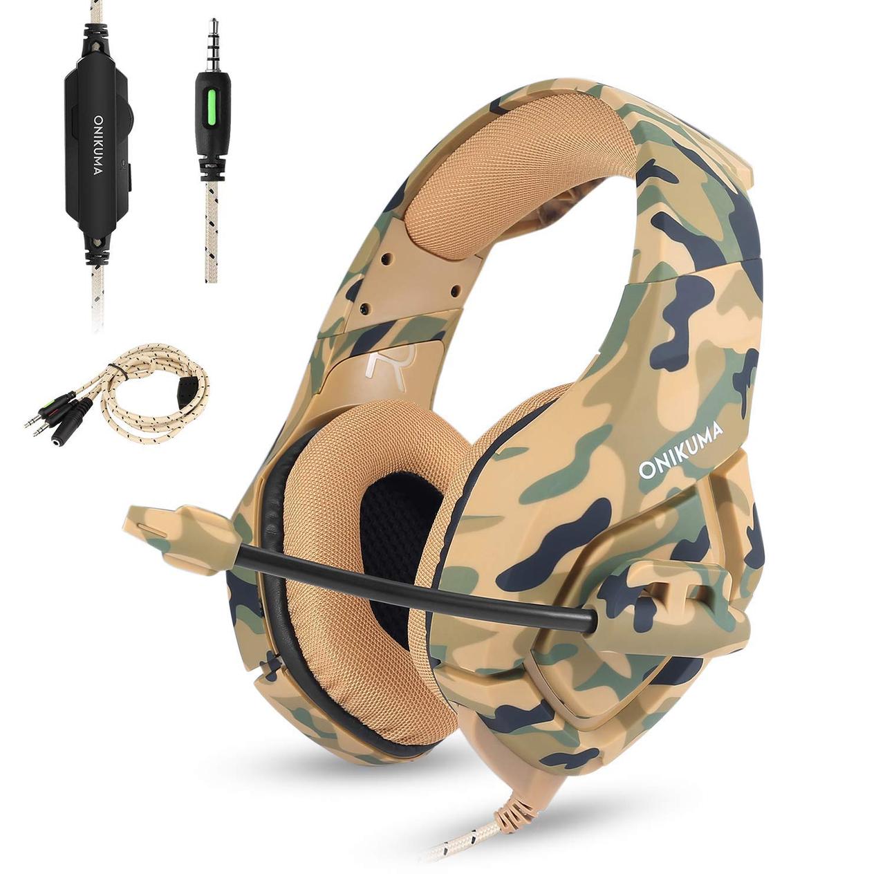 

Игровые наушники Onikuma K1B с микрофоном Зеленый/Бежевый