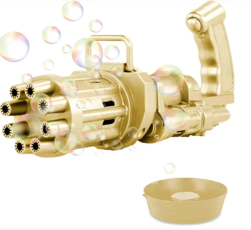 

Пулемет генератор мыльных пузырей Gatling Bubble Gun Золотой