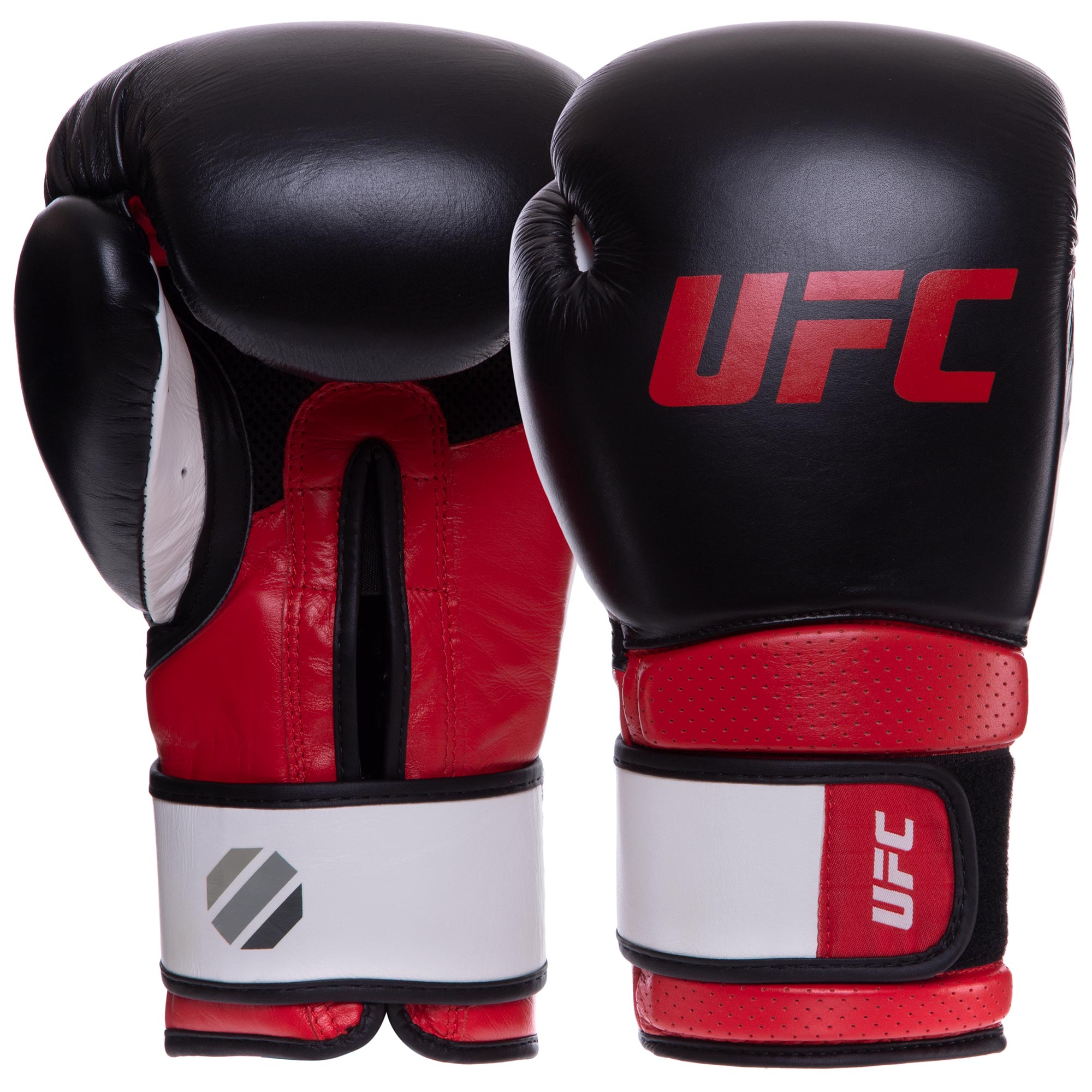 

Перчатки боксерские кожаные на липучке UFC PRO Training UHK-69991 16 унций красный-черный