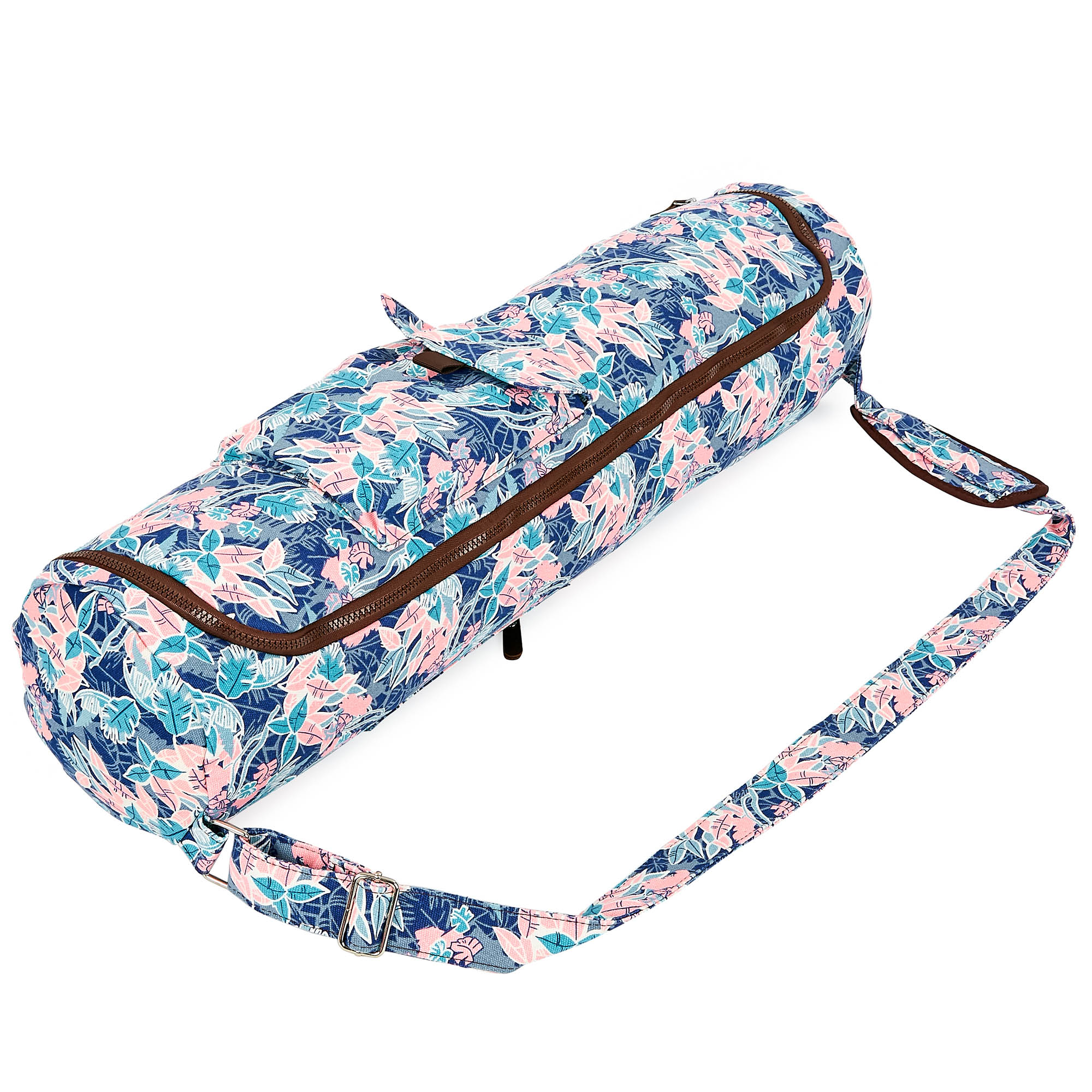 

Сумка для йога коврика Yoga bag KINDFOLK FI-8362-2 (размер 17смх72см, полиэстер, хлопок, розовый-голубой)