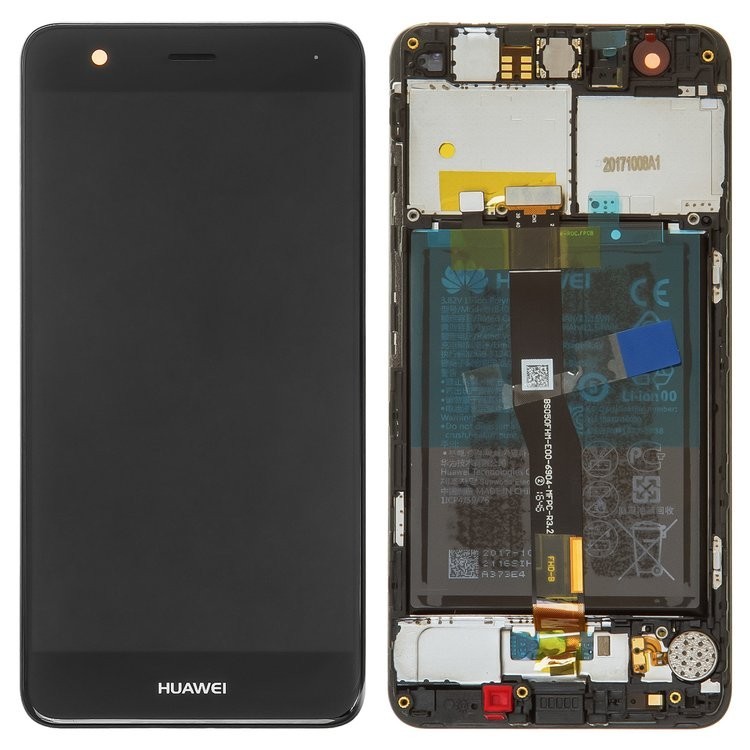 

Дисплей для Huawei Nova, чорний, із сенсорним екраном, з рамкою, з акумулятором, Original, сервісне опаковання, CAN-L11, #02351CKD