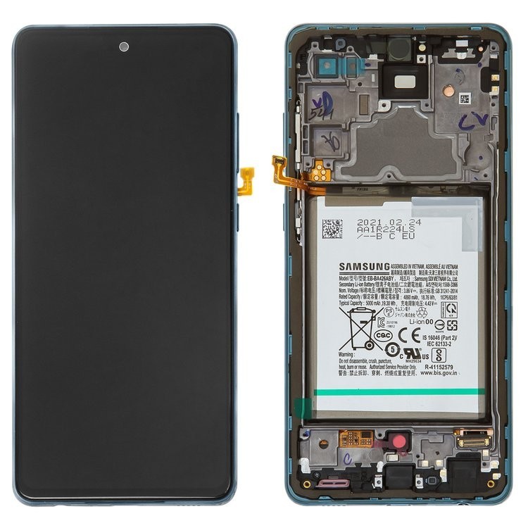 

Дисплей для Samsung A725 Galaxy A72, синій, із сенсорним екраном, з рамкою, з акумулятором, Original, сервісне опаковання, original glass, #GH82-25541B/GH82-25542B