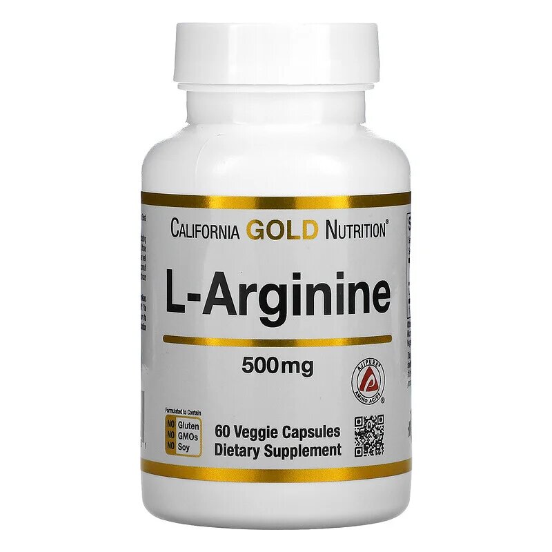 

Аминокислота California Gold Nutrition L-Arginine 60 капсул (4384303550)