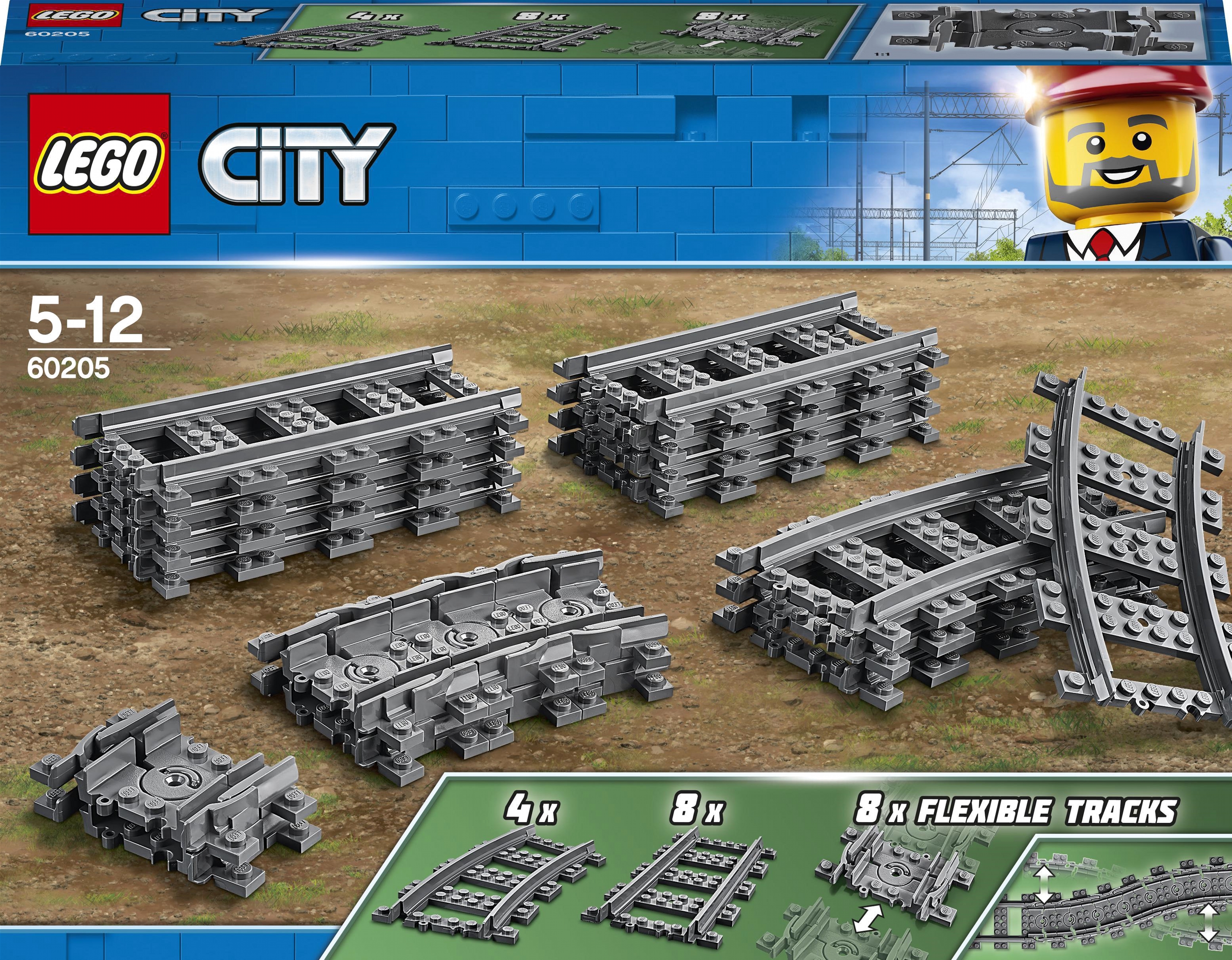 

Конструктор LEGO City Рейки 20 деталей (60205) (5702016199055)