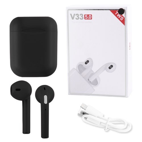 

Беспроводные bluetooth-наушники V33 5.0 с кейсом, black