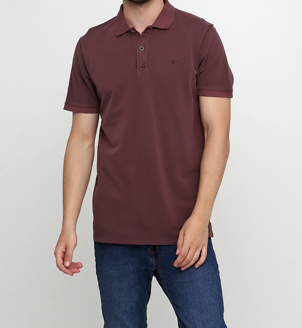 

Поло JACK&JONES 12151449-FUDGE L бордовый