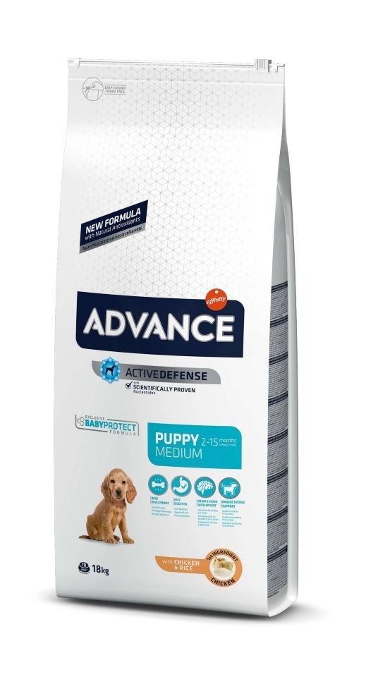 

Сухой корм Advance Dog Medium Puppy для щенков средних пород с курицей и рисом 18 кг