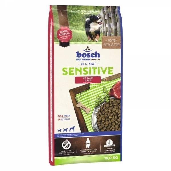 Сухой корм Bosch Sensitive Lamb & Rice корм для собак с ягненком и рисом при пищевой аллергии 15 кг