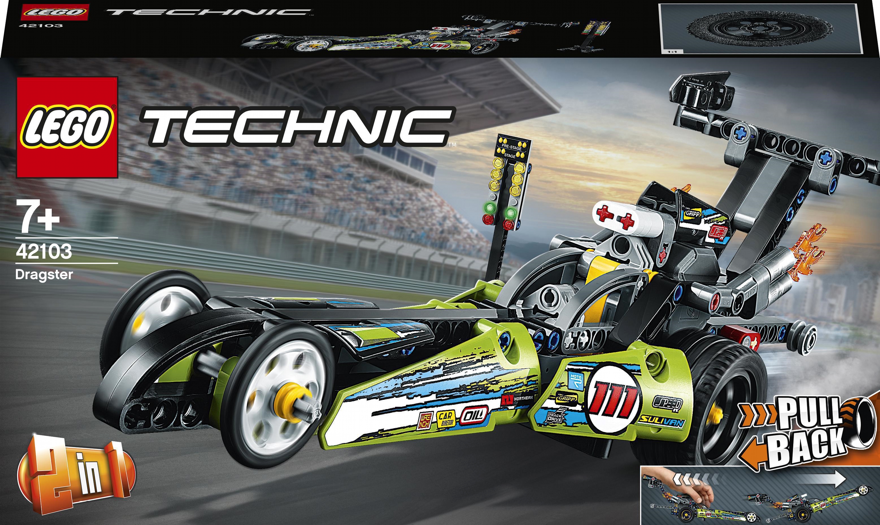 

Конструктор LEGO Technic Драгстер 225 деталей (42103)