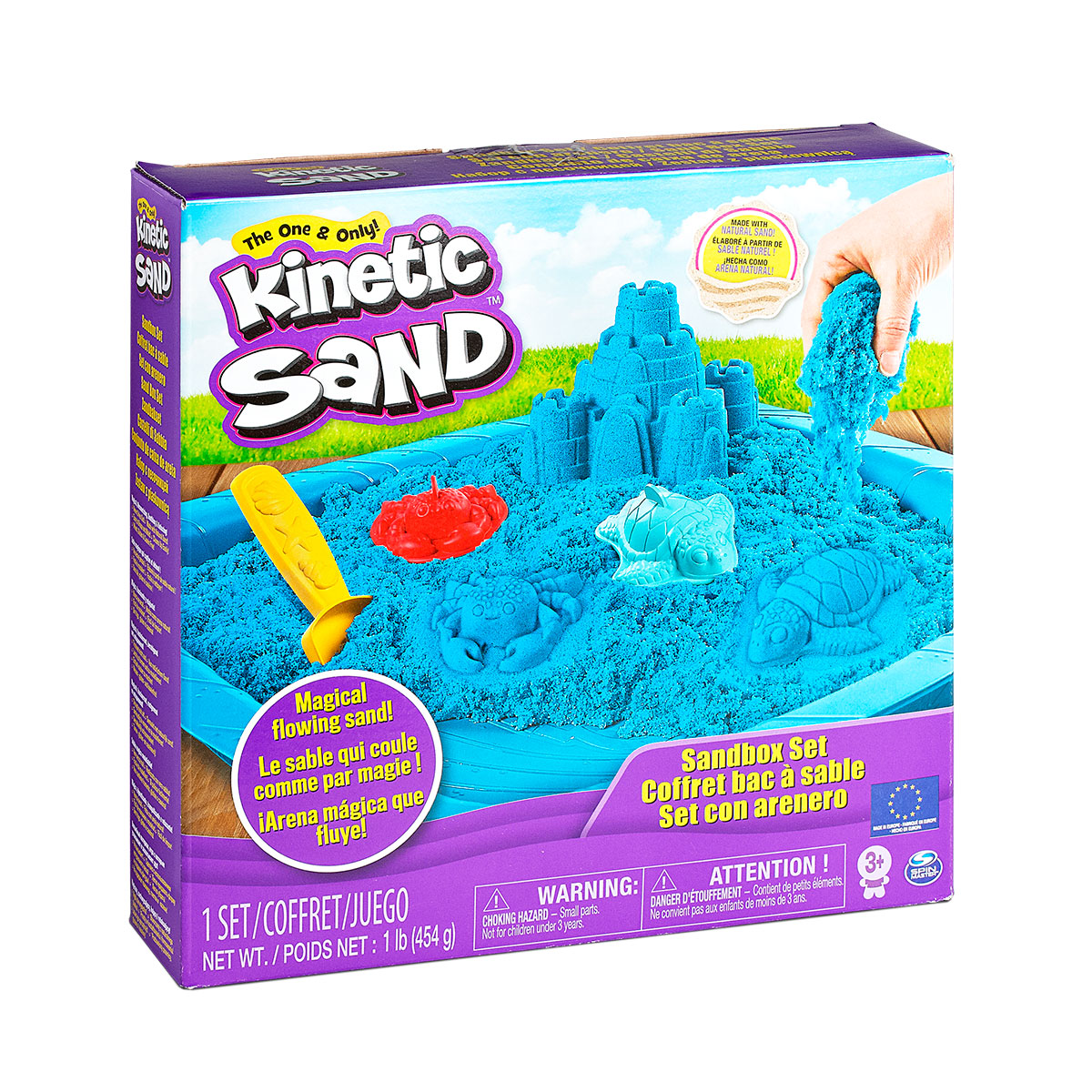 

Набор песка для детского творчества - KINETIC SAND ЗАМОК ИЗ ПЕСКА (голубой, 454 г, формочки, лоток) 71402B