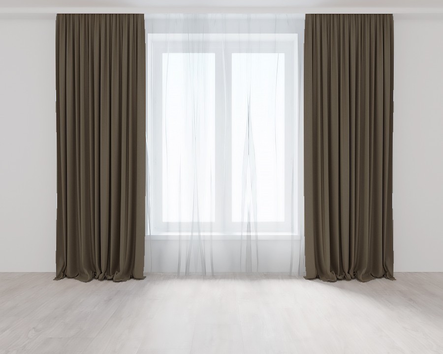 

Комплект штор Сепия-Коричневых Lux Portiery Микровелюр 265 Х 250 - 2 шт.