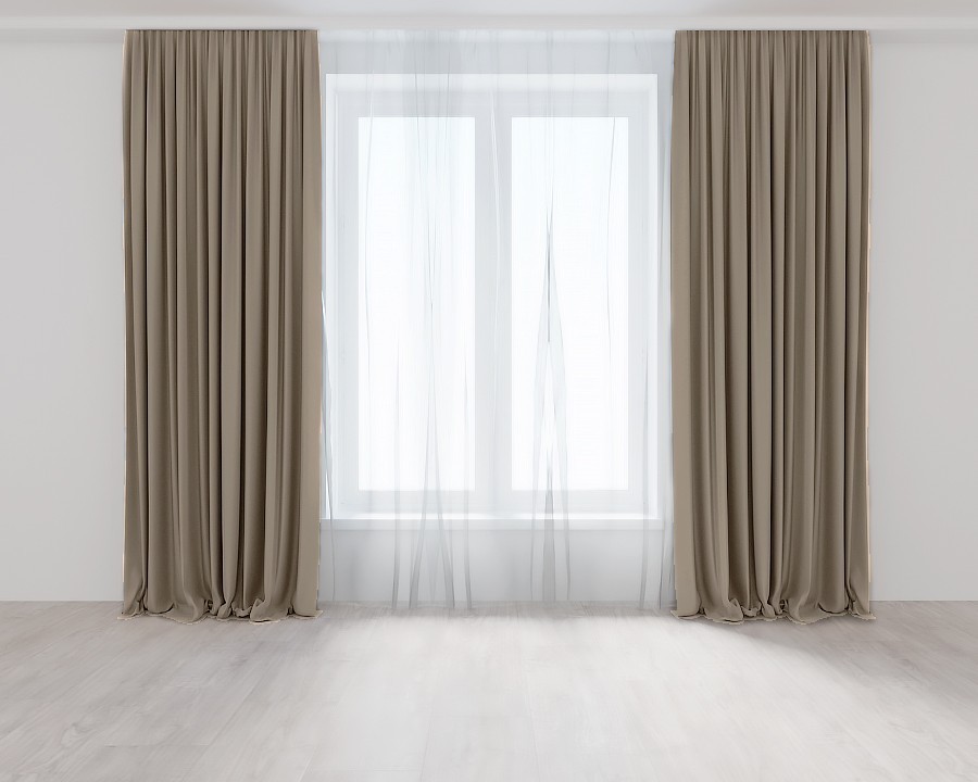 

Комплект штор Коричнево-Бежевых Lux Portiery Микровелюр 275 Х 200 - 2 шт.