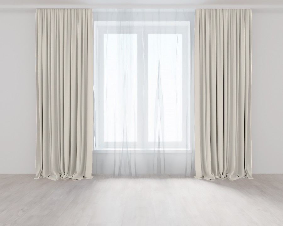 

Комплект штор Кремово-Белых Lux Portiery Микровелюр 265 Х 200 - 2 шт.