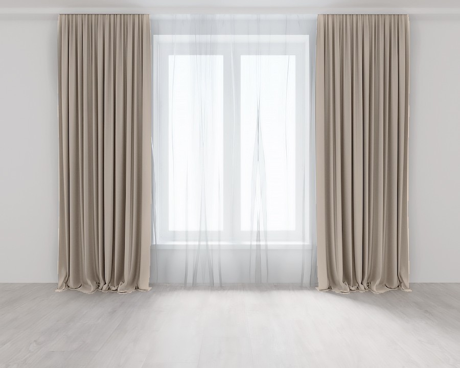 

Комплект штор Бежевых Lux Portiery Микровелюр 265 Х 300 - 2 шт.