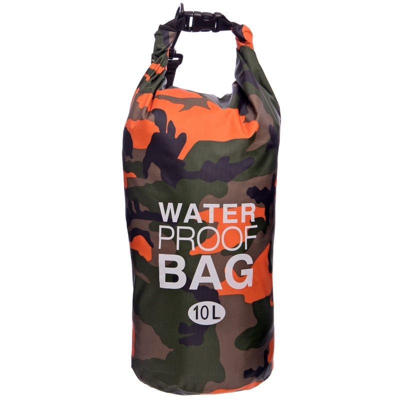 

Водонепроницаемый гермомешок с плечевым ремнем Waterproof Bag Heroe 6878 10л Orange-Camo