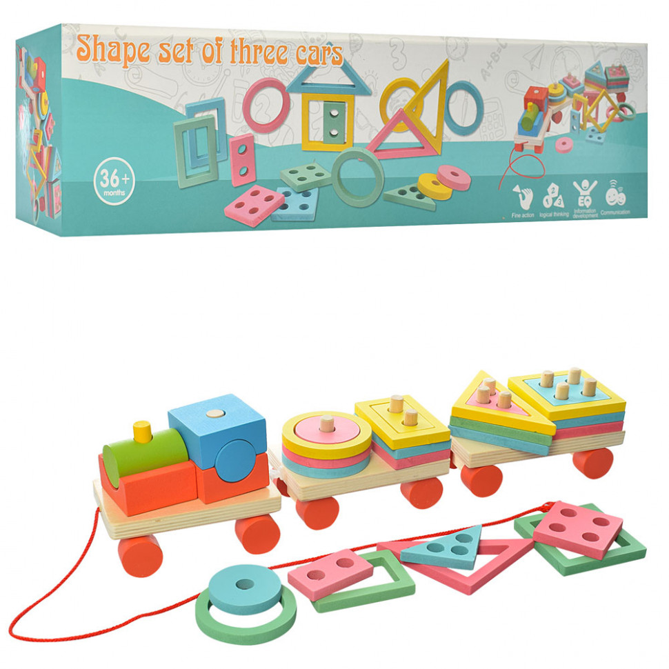 

Деревянная игрушка "Паровозик" METR+ Геометрика (MD 2070)