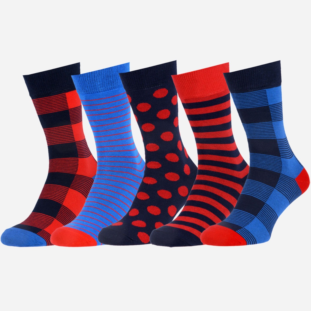 

Носки The Pair of Socks 5P-111-PLD/BX 41-43 (5 пар) Синие с красным