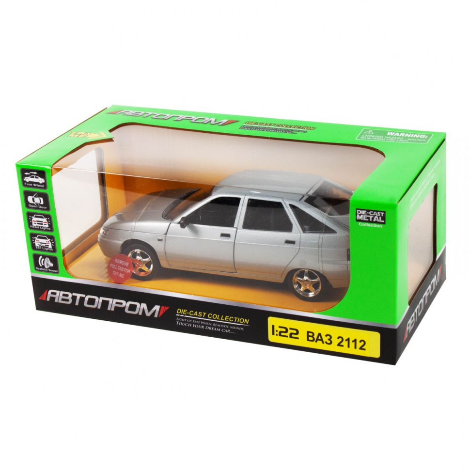 

Машина металлическая "АВТОПРОМ" ВАЗ 2112 (Серый) (2112(White-Grey))