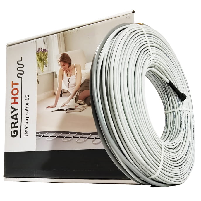 

Нагревательный кабель в стяжку GrayHot / 6 м / 0.5 -0.8 м² / 92 Вт