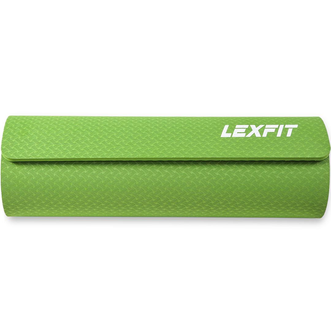 

Коврик для йоги и фитнеса 8 мм Спортивный каремат LEXFIT двухслойный Зеленый