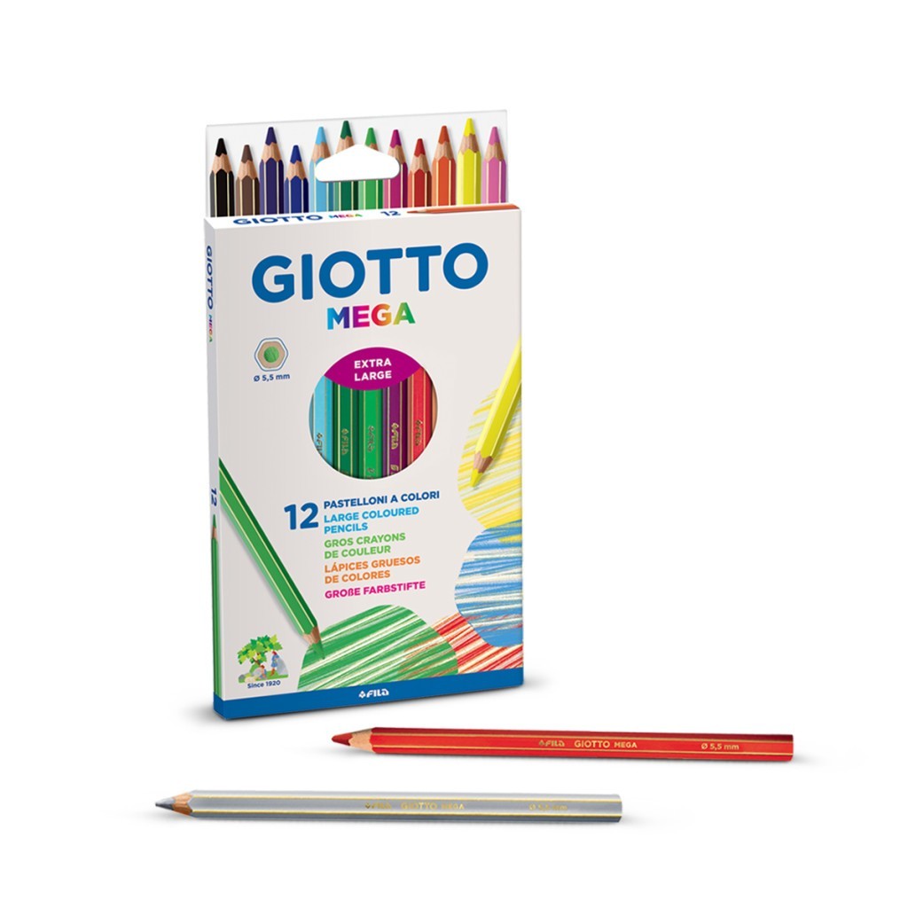 

Цветные шестиугольные толстые карандаши Giotto Mega 12 шт 225600