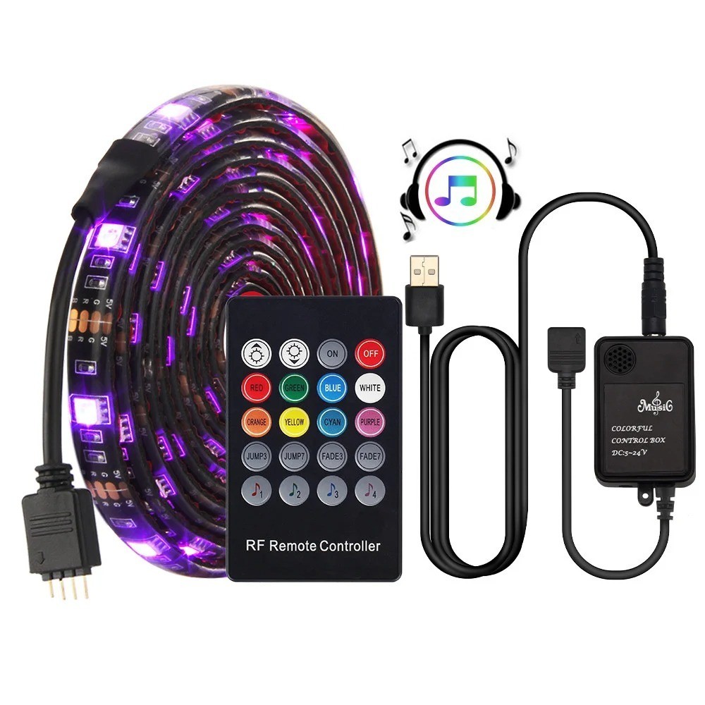 

Светодиодная лента UKC LED 5050 RGB 5м ТВ с пультом ДУ, USB и датчиком звука