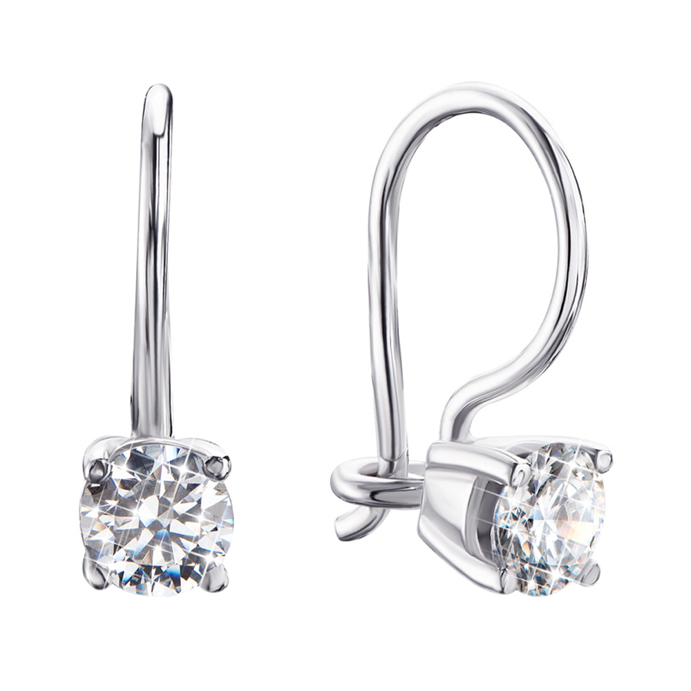 

Серебряные серьги с цирконием Swarovski 000122166