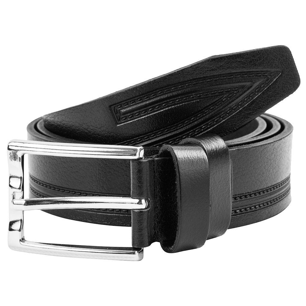 

Кожаный ремень мужской YSK 120х3,3 см Черный