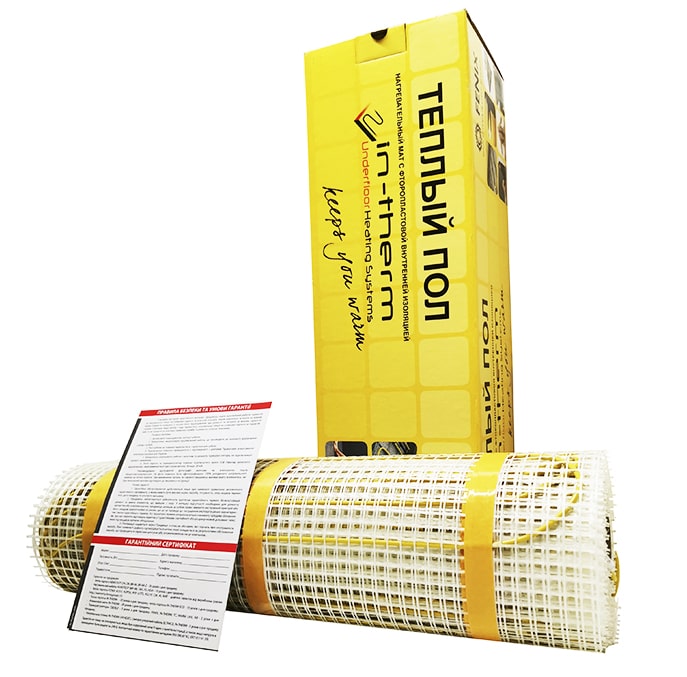 

Теплый пол под плитку IN-THERM 200 / 2.7 м² / 550 Вт / тонкий мат под кафель