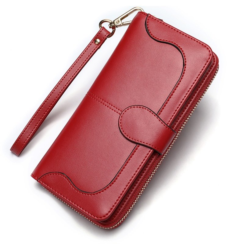 

Кожаный кошелек-клатч женский Vintage 19,5х9,5х3 см Красный
