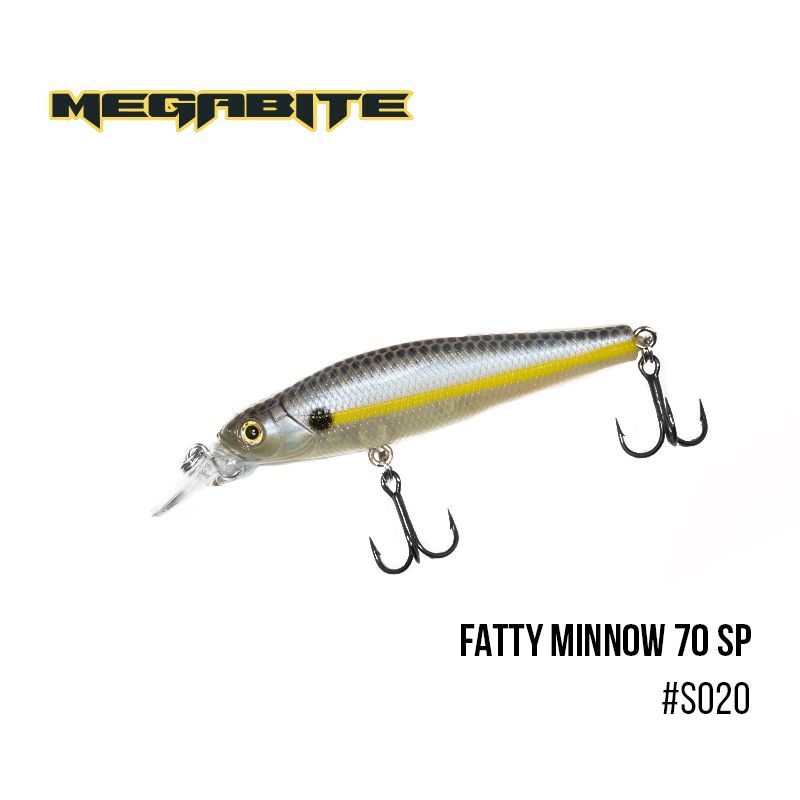 

Воблер Megabite Fatty Minnow 70 SP (70 мм, 10 гр, 1,4 m) (S020)