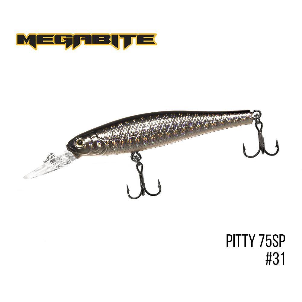 

Воблер Megabite Pitty 75 SP (75 mm, 7.8 g, 1.8 m) (31)