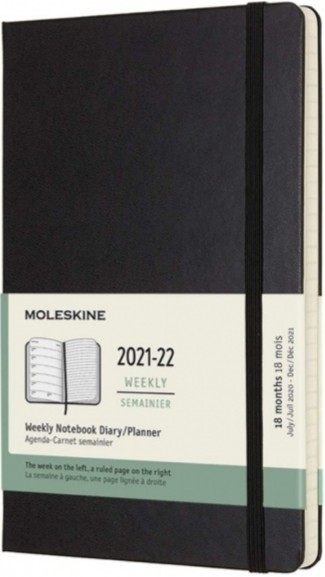 

Щотижневик Moleskine 2021-2022 на 18 місяців 13 х 21 см чорний