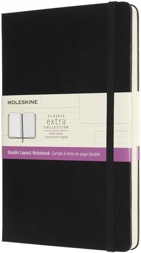 

Блокнот Moleskine Classic Double Layout середній 13 х 21 см лінія-нелінований чорний