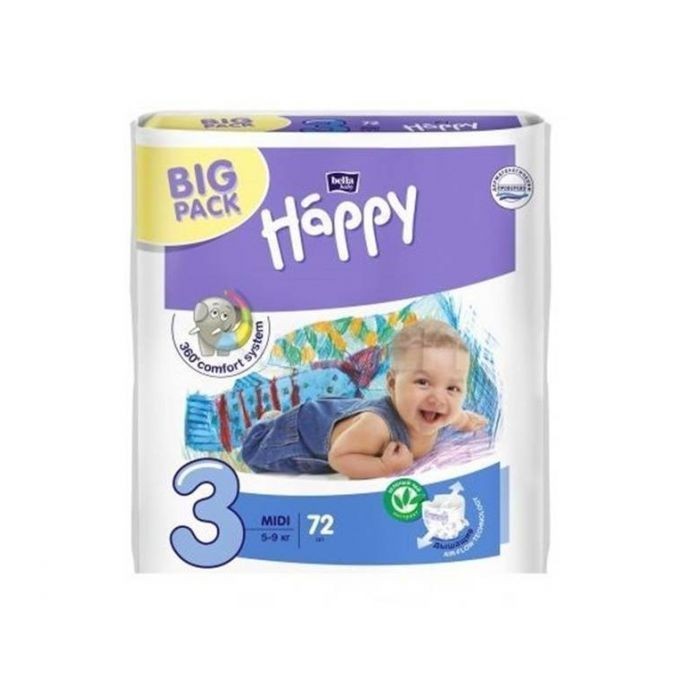 

Подгузники Bella Happy Midi 3 (5-9 кг ), 72 шт