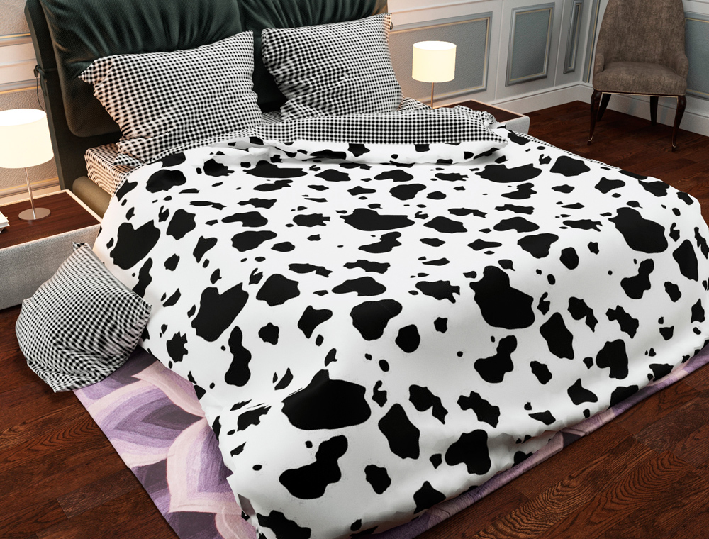 

Евро макси набор постельного белья 200*220 из Бязи Gold с простынью на резинке №146320AB Черешенка