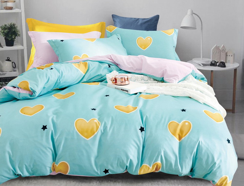 

Евро макси набор постельного белья 200*220 из Бязи Gold №15149AB Черешенка