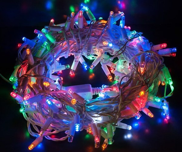 

Гирлянда 200LED (RD-7141) 18 метров, провод белый, разноцветные лампочки VIALED