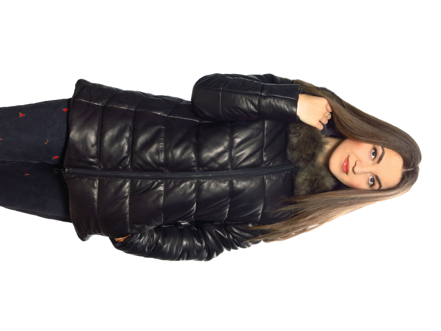 

Женская кожаная куртка Jaguar leather FIZ521g 4XL Черный