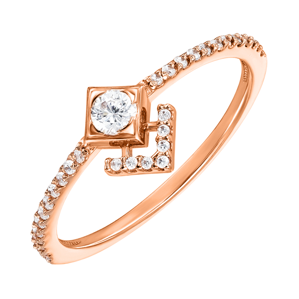 

Кольцо из красного золота с фианитами 000137418 16.5 размера