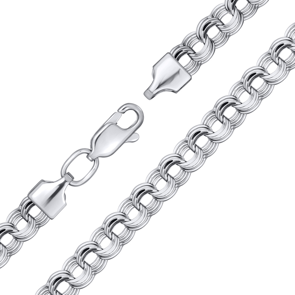 

Серебряный браслет в плетении бисмарк 000140480 19 размера