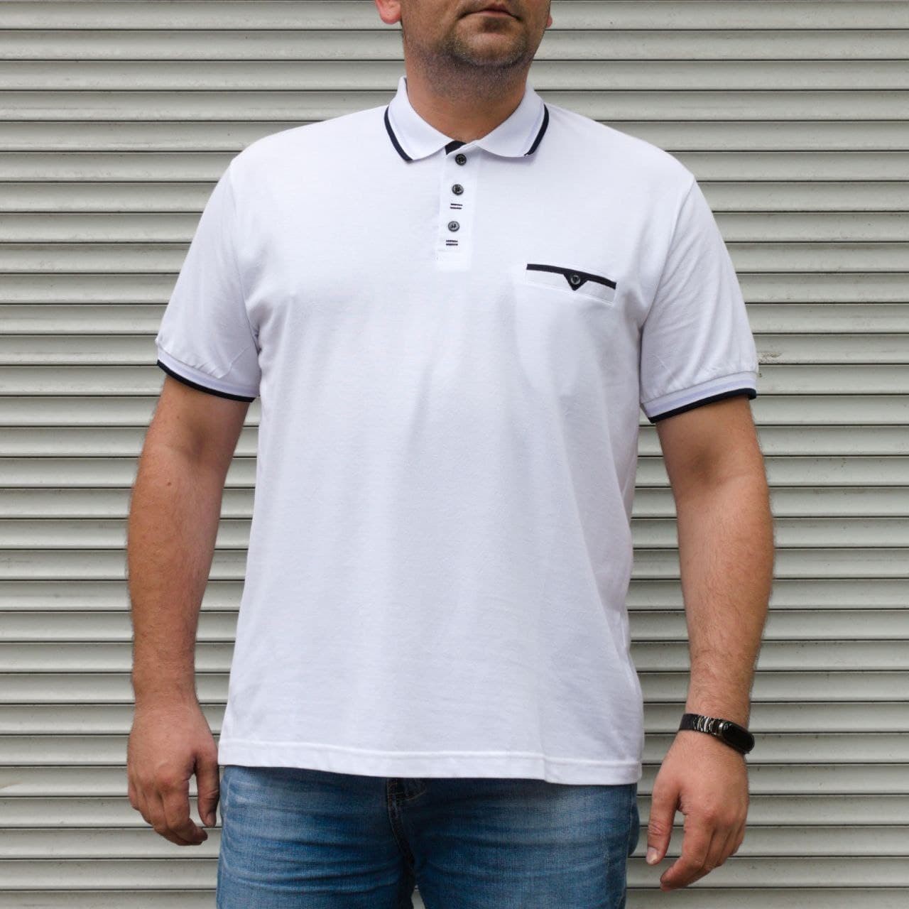 

Поло MADU White  белое БАТАЛ 2036, Поло MADU White 5XL белое БАТАЛ 2036-5XL