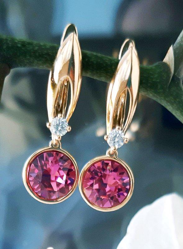 

Серьги с кристаллами Swarovski Xuping Медицинское золото Позолота 18К 2,8 см. хсс-277