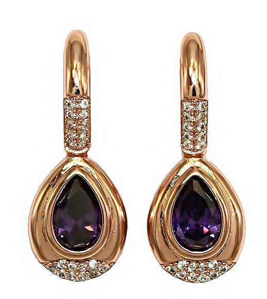 

Серьги Xuping с цирконами Медицинское золото Позолота РО 2,3 см. хс-1059