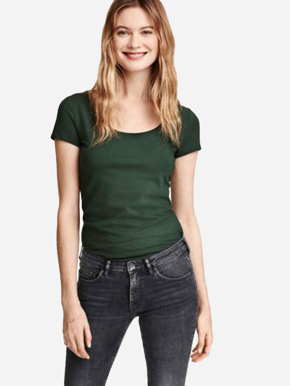

Футболка H&M 264984 S Темно-зеленая