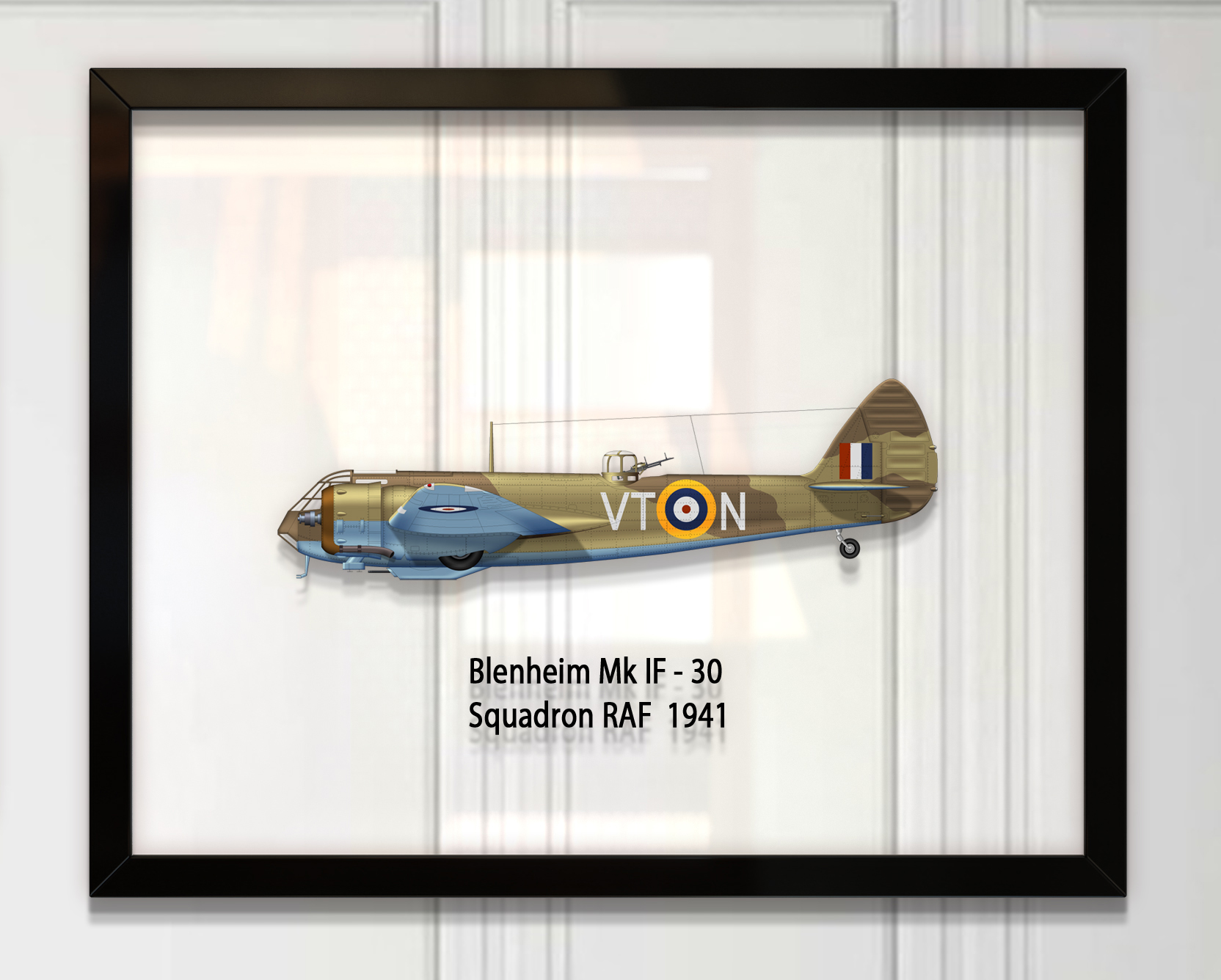 

Принт на стекле Artel «Бомбардировщик Bristol Blenheim Mk IF 30 Эскадрилья 1941 год» 50 x 40см