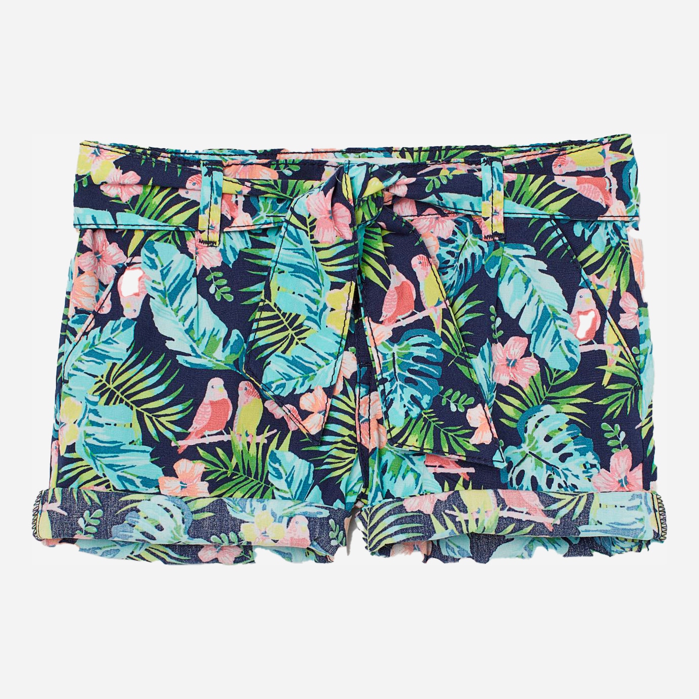 

Шорты H&M 1702-8018031 110 см Зелено-синий принт